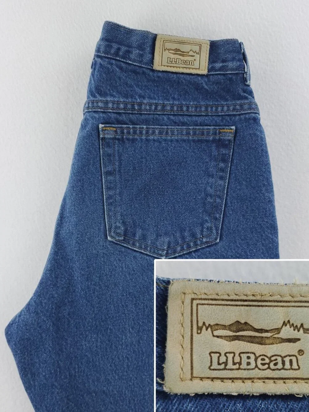 L.L. Bean Vintage Fleece Lined Jeans Denim Double L Made USA Men's 30x33